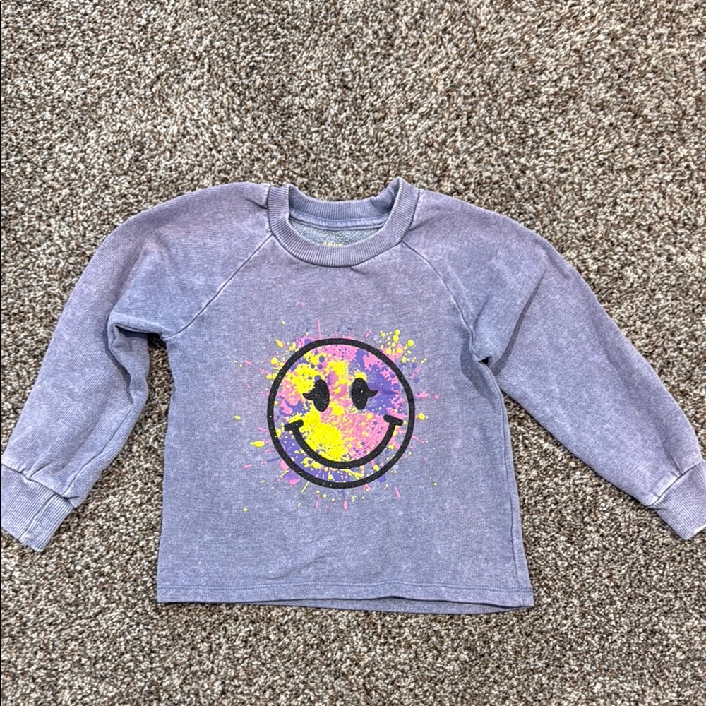 Kids Distressed Smiley Face Sweatshirt
